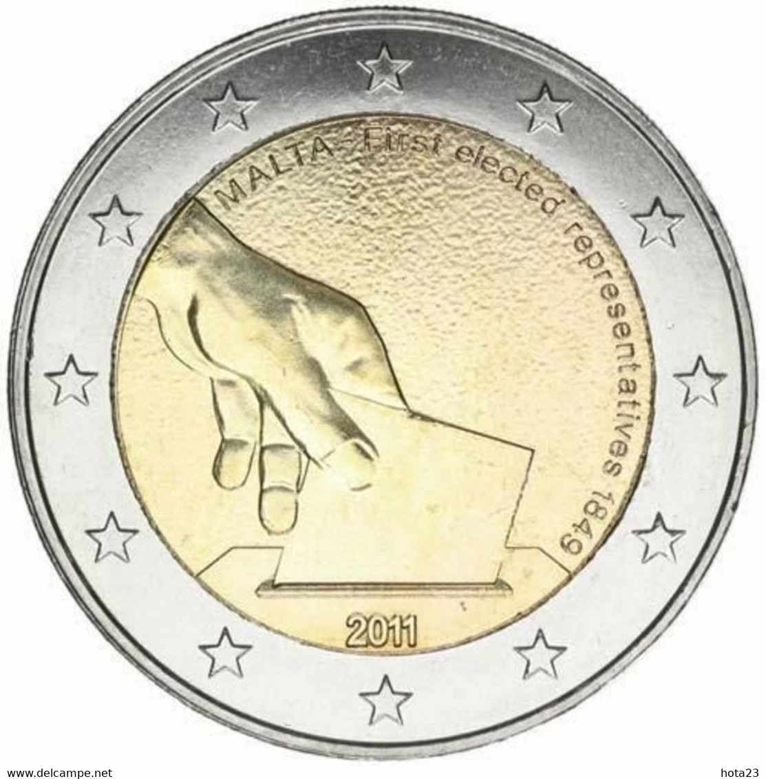 2 Euro Malta 2011 * Malta's Constitution - First Election * Unc - Malta