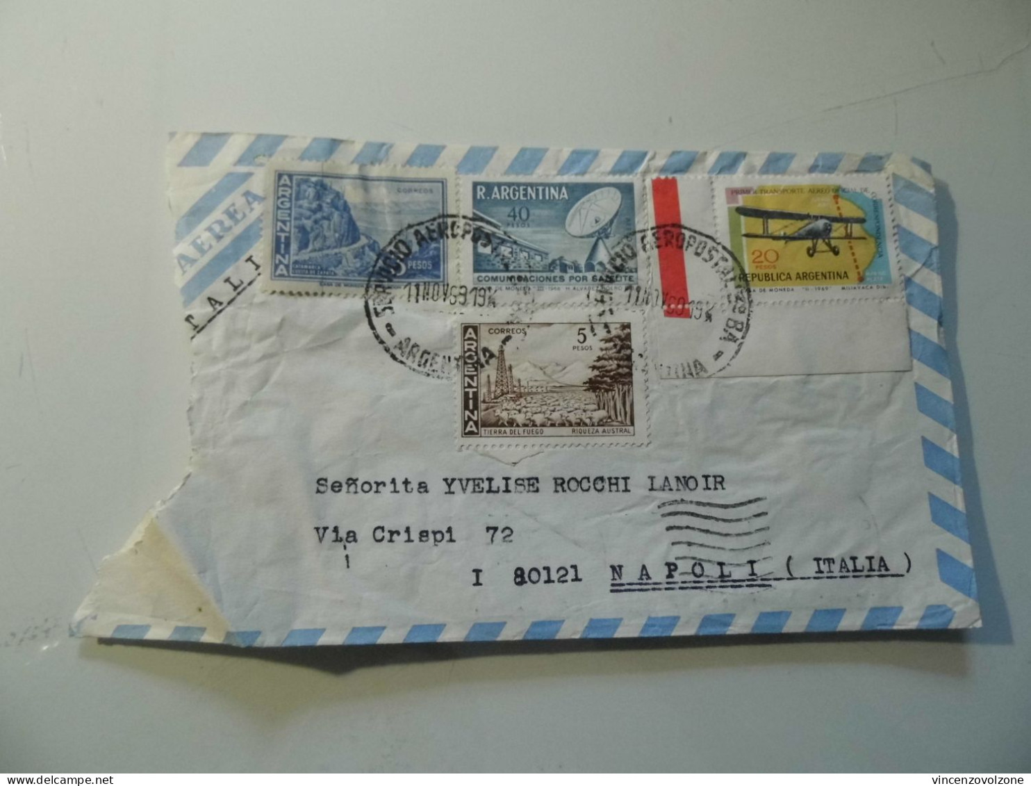 Busta Viaggiata Per L'italia Posta Aerea 1969 - Storia Postale