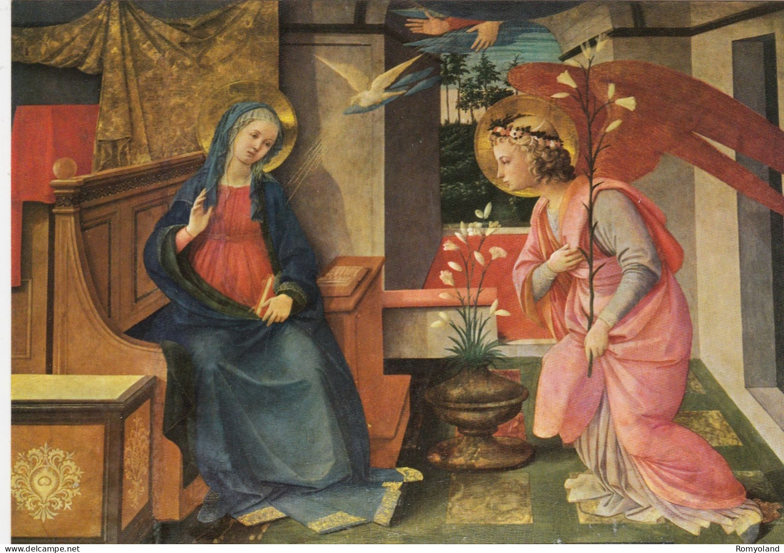 CARTOLINA  ROMA,LAZIO-FRA FILIPPO LIPPI-ANNUNCIAZIONE (GALLERIA DORIA)-STORIA,MEMORIA,CULTURA,RELIGIONE,NON VIAGGIATA - Mostre, Esposizioni