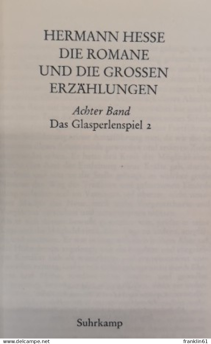Jubiläumsausgabe zum hundertsten Geburtstag von Hermann Hesse. Acht Bände im Schuber.