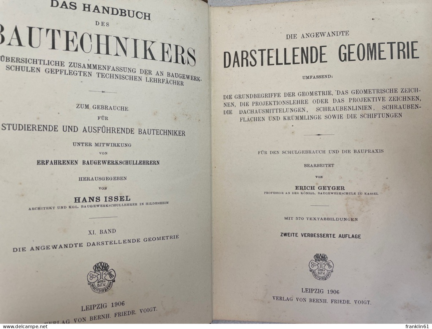 Die Angewandte Darstellende Geometrie : Für Den Schulgebrauch Und Die Baupraxis. - Architectuur