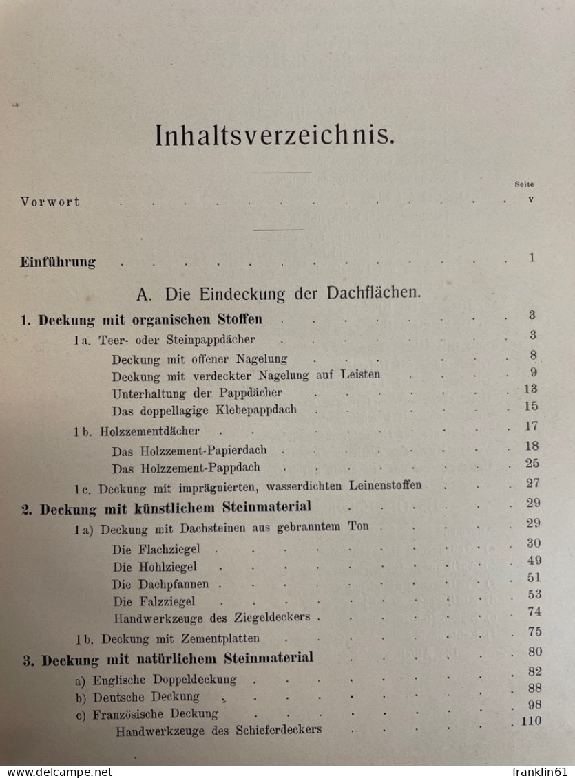 Der Dachdecker Und Bauklempner : Für Den Schulgebrauch Und Die Baupraxis. - Bricolage