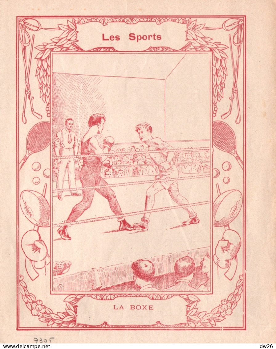 Protège-cahiers XIXe: Les Sports - La Boxe Anglaise - Illustration Monochrome Laroche-Joubert & Cie - Protège-cahiers