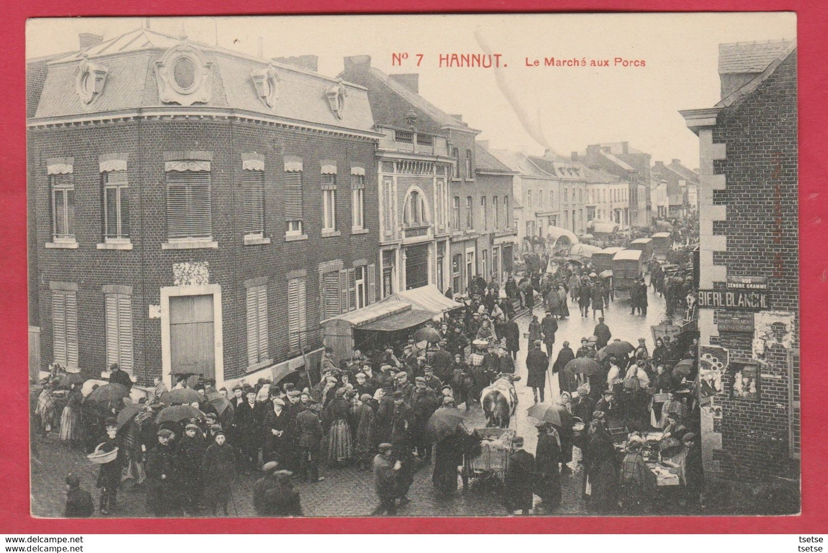 Hannut - Top Carte - Le Marché Aux Porcs - 1913 ( Voir Verso ) - Hannut