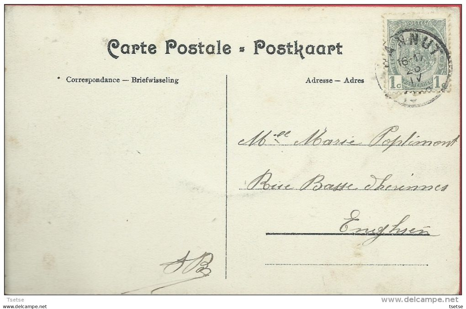 Hannut - Top Carte - Marché Aux Porcs ... Rue De La Station - 1908 ( Voir Verso ) - Hannut