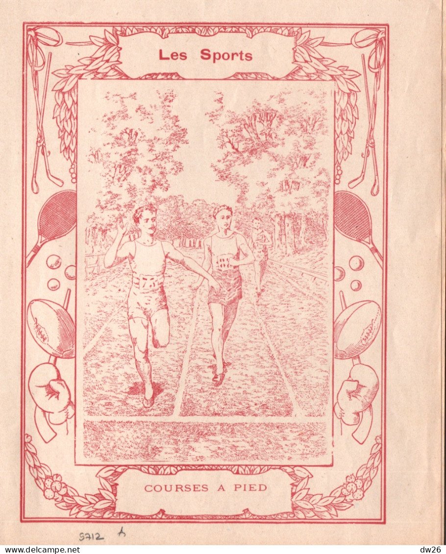 Protège-cahiers XIXe: Les Sports - La Course à Pied (Athlétisme) Illustration Monochrome Laroche-Joubert & Cie - Omslagen Van Boeken
