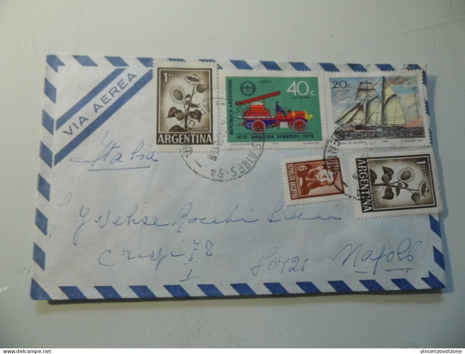 Busta Viaggiata Per L'italia Posta Aerea 1970 - Storia Postale