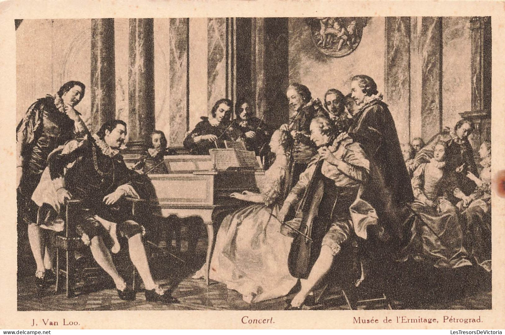 MUSEE - Musée De L'Ermitage Pétrograd - J Van Loo - Concert - Carte Postale Ancienne - Museos