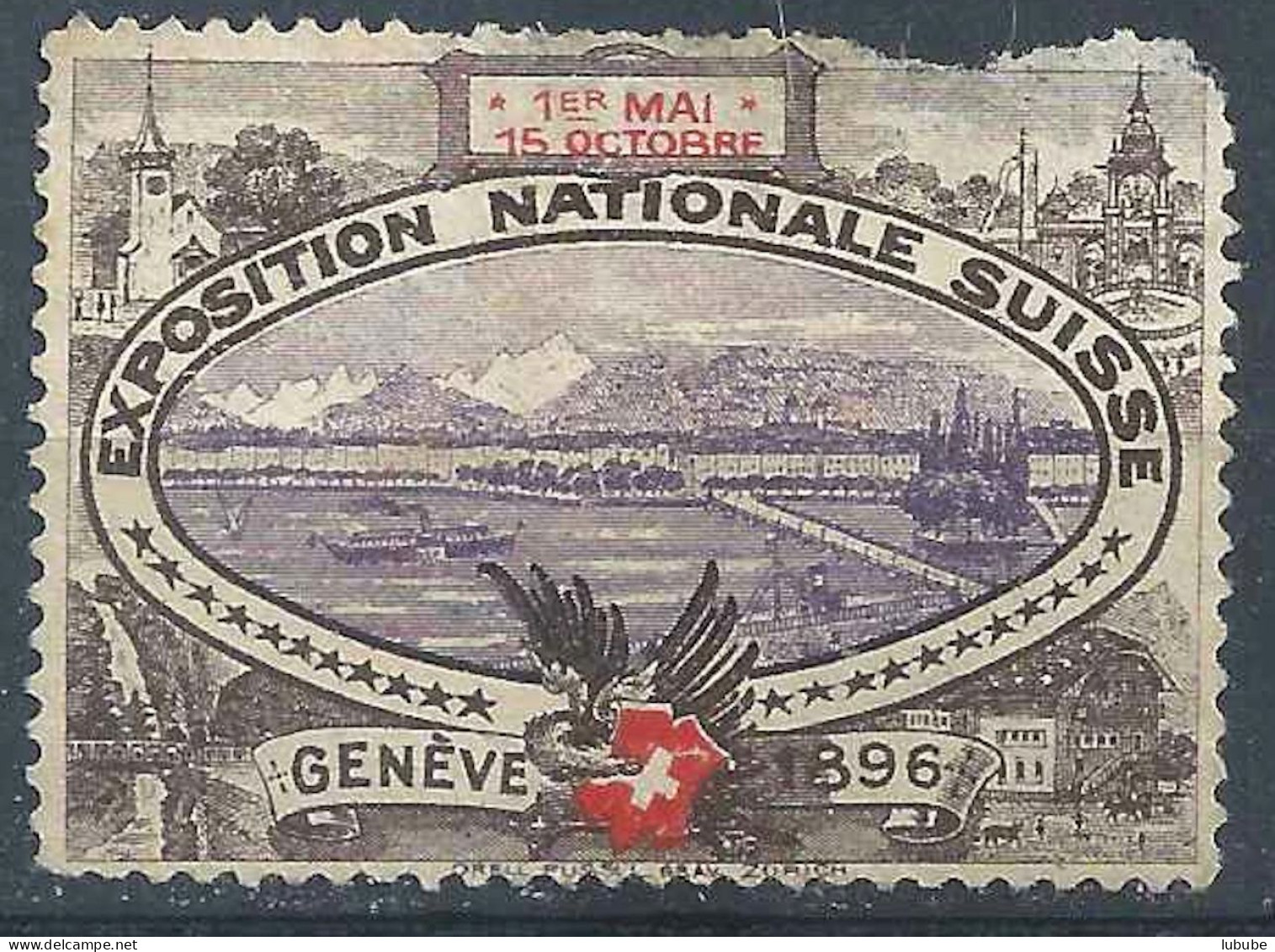 Vignette  "Exposition Nationale Suisse, Genève"       1896 - Ungebraucht