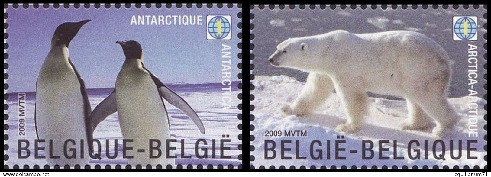 3884/3885**(BL166) - Préserver Les Régions Polaires Et Les Glaciers / Behoud Van Poolgebieden En Gletsjers - MONDE - Pingouins & Manchots