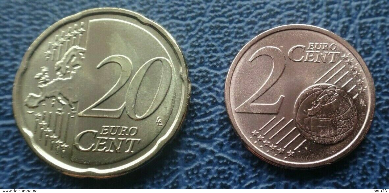 Estonia , Estland 2021- Coin  2  +  20 Cent Kursmünze, Unzirkuliert / Bankfrisch  UNC - Estonie