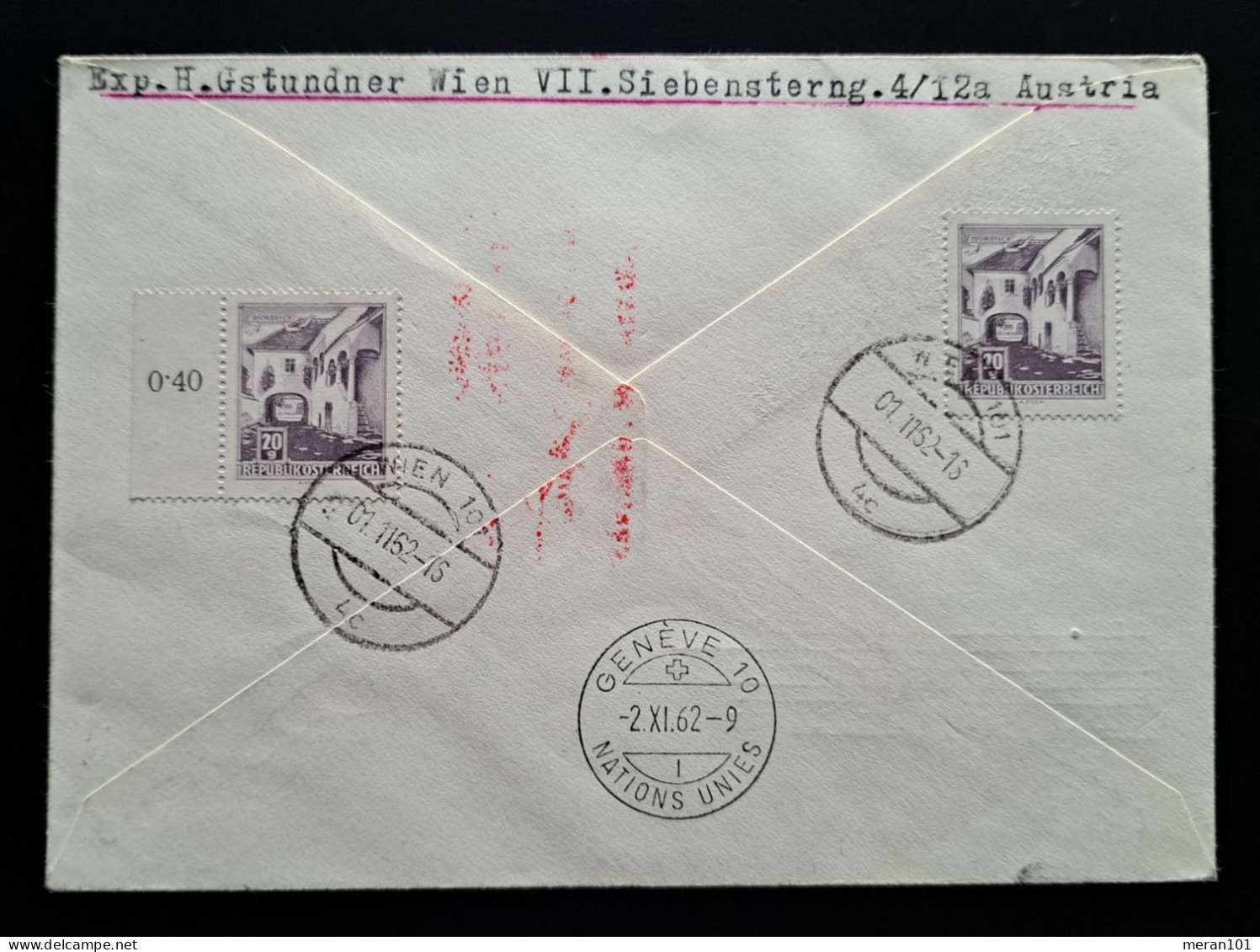 Österreich 1961, Erstflug WIEN-GENF - Erst- U. Sonderflugbriefe