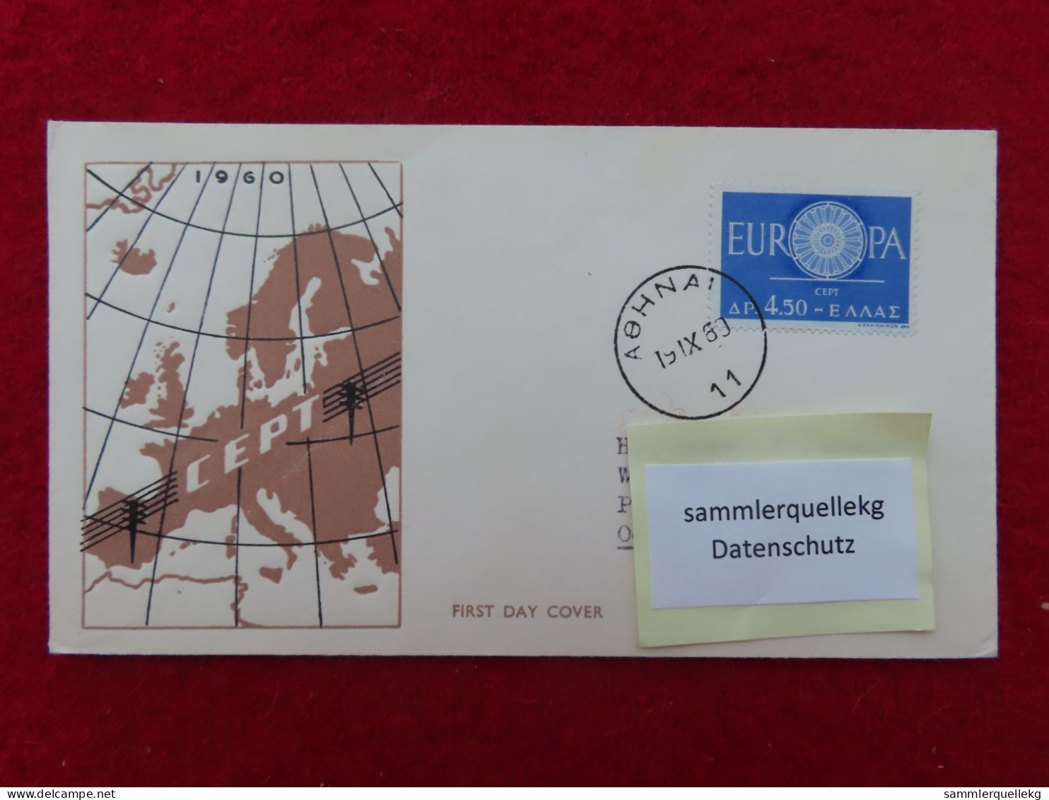 Griechenland 746 Ersttagsbrief 19. IX. 1959, Europa (Nr. 229 ) - Storia Postale