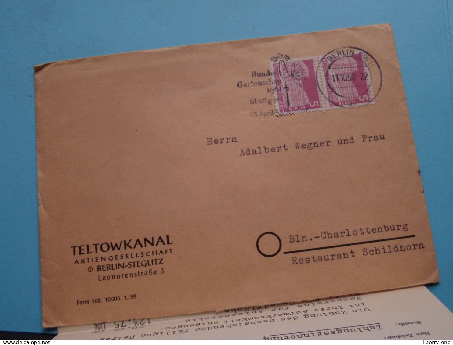 TELTOWKANAL-AKTIENGESELLSCHAFT - BERLIN-STEGLITZ Leonorenstrasse ( See / Zie SCANS ) Anno 1960 ! - 1950 - ...