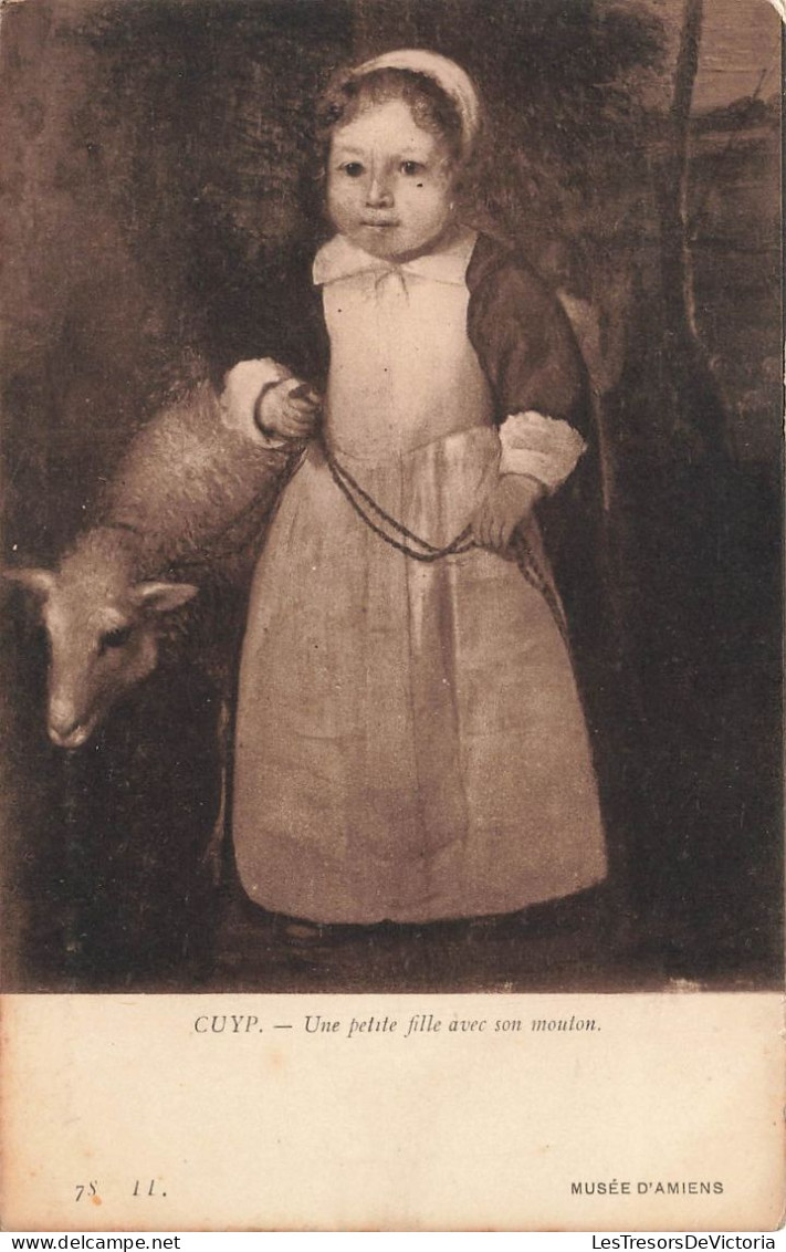 ARTS - Tableau - CYUP - Une Petite Fille Avec Son Mouton - Carte Postale Ancienne - Peintures & Tableaux