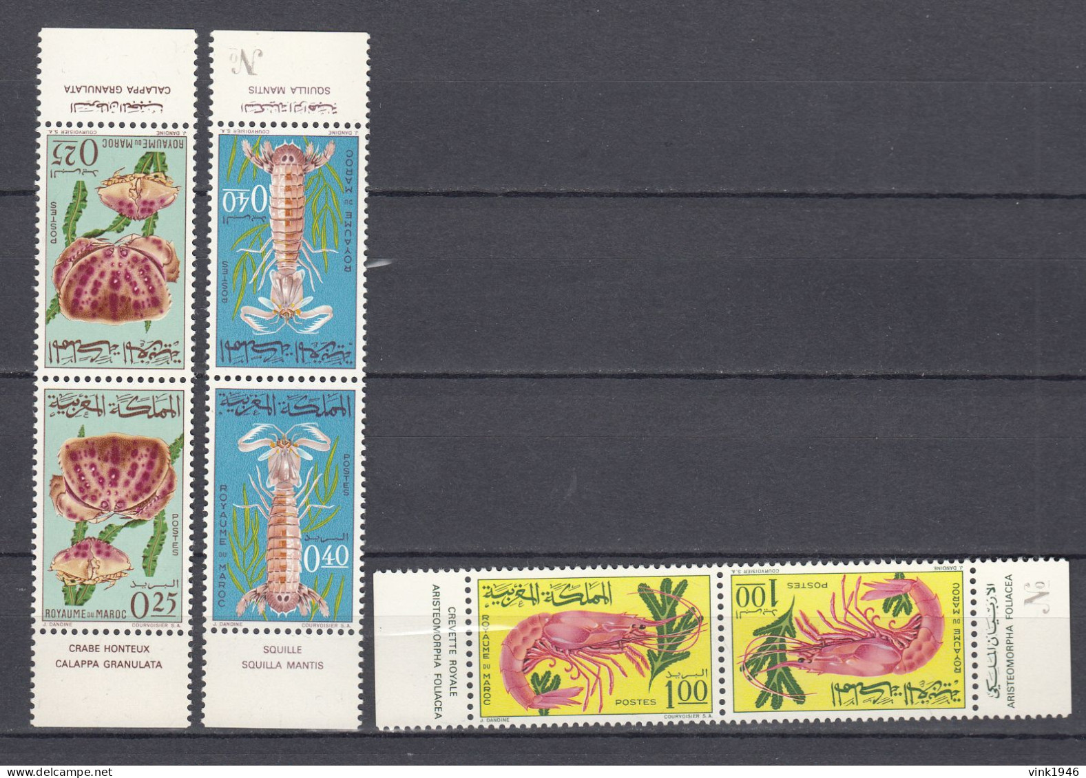 Morocco 1965, 3V,Tete Beche Pairs,Crabs,nature,MNH/Postfris(L4398) - Crustaceans