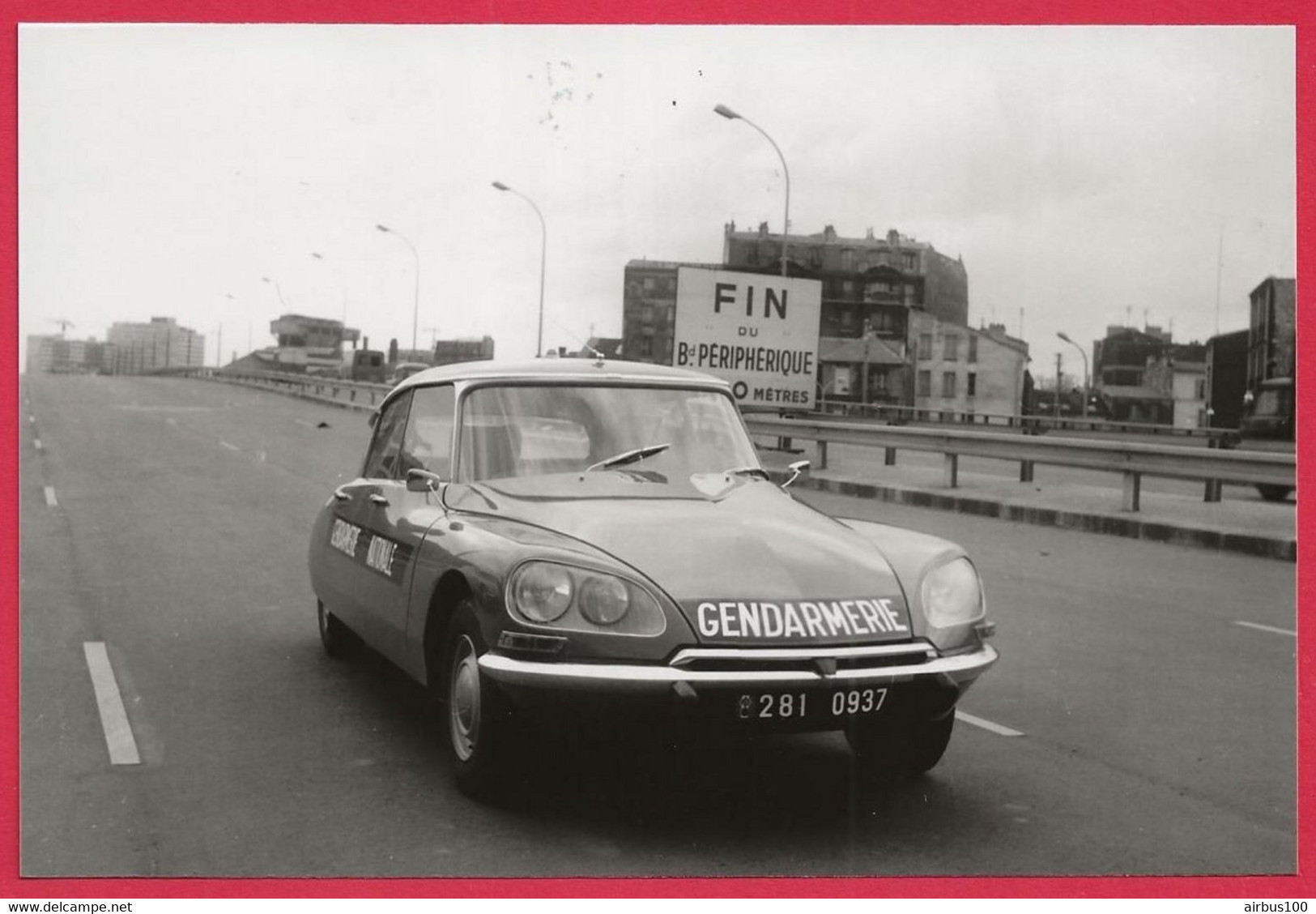 BELLE REPRODUCTION D'APRES UNE PHOTO ORIGINALE - CITROEN DS GENDARMERIE NATIONALE - BOULEVARD PÉRIPHÉRIQUE - Coches