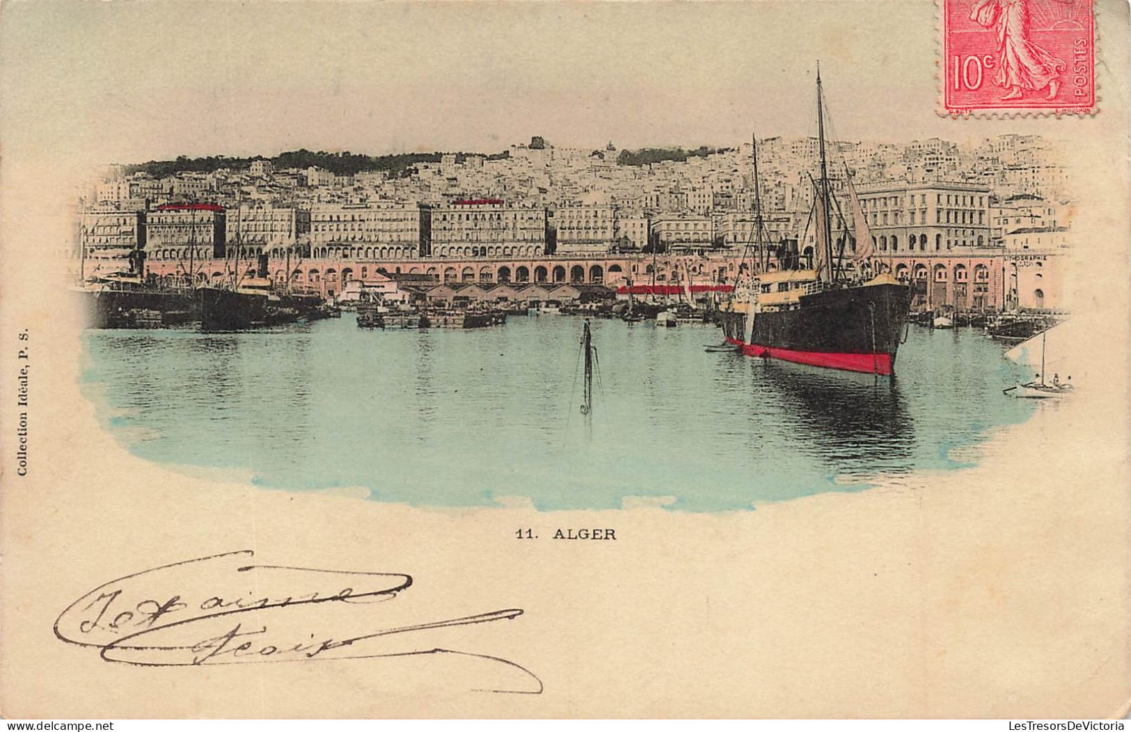 ALGERIE - Alger - Vue Sur Le Port Et La Ville -  Colorisé - Carte Postale Ancienne - Alger