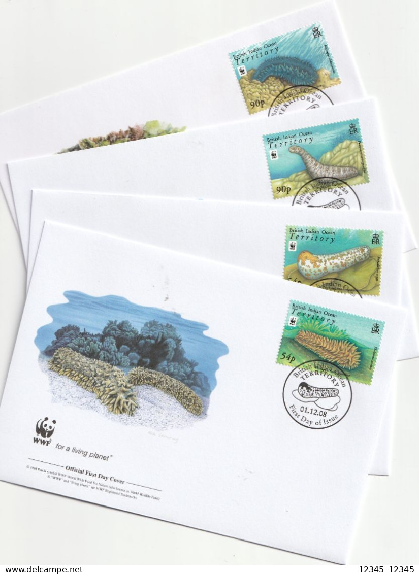 B.I.O.T. 2008, FDC, WWF, Sea Cucumbers - British Indian Ocean Territory (BIOT)