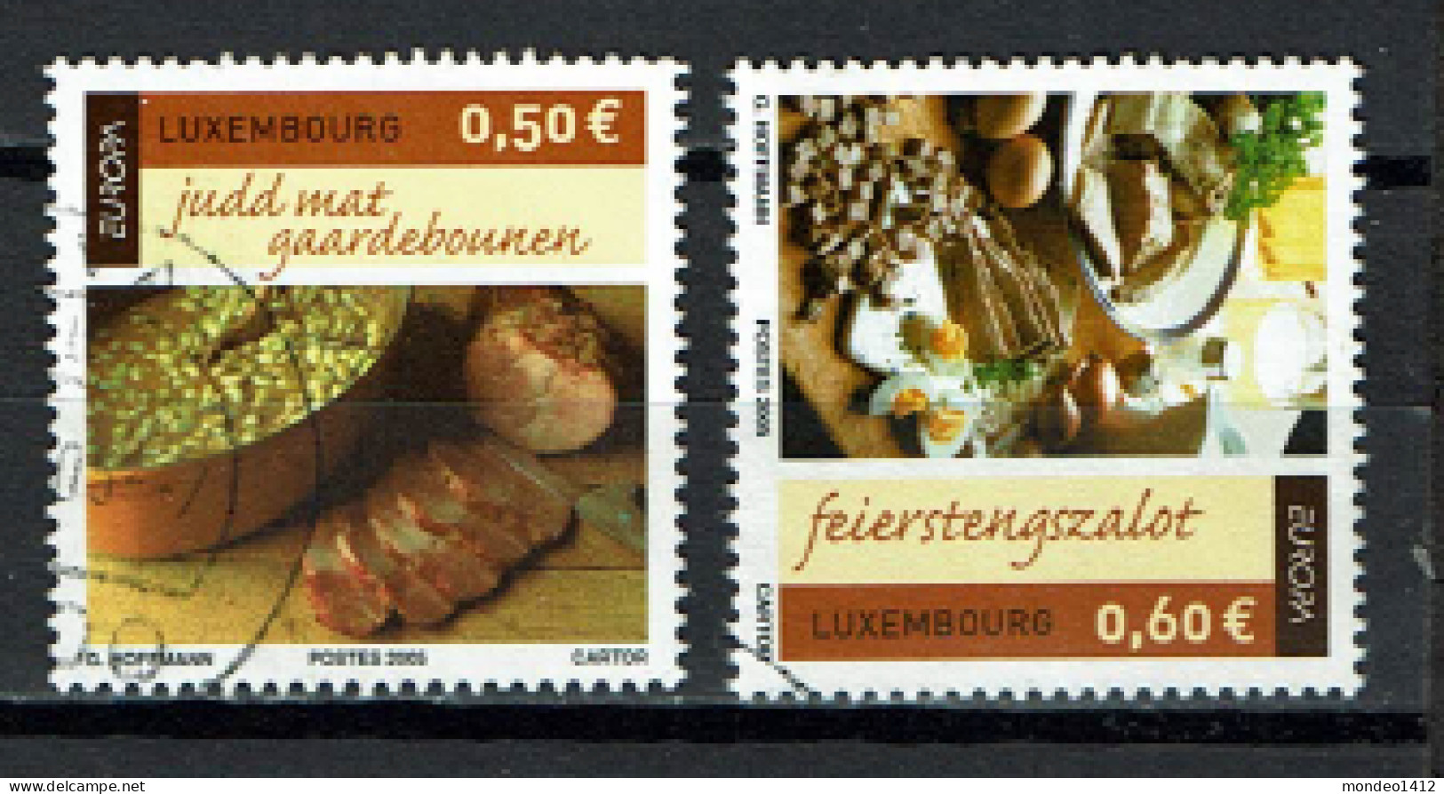 Luxembourg 2005 - YT 1621/1622 - Europa, La Gastronomie, Gastronomy - Gebraucht