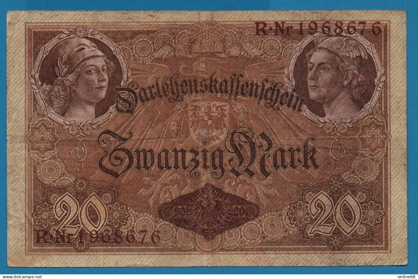 DEUTSCHES REICH 20 MARK 05.08.1914 # R.1968676 P# 48b DARLEHENSKASSENSCHEIN - 20 Mark