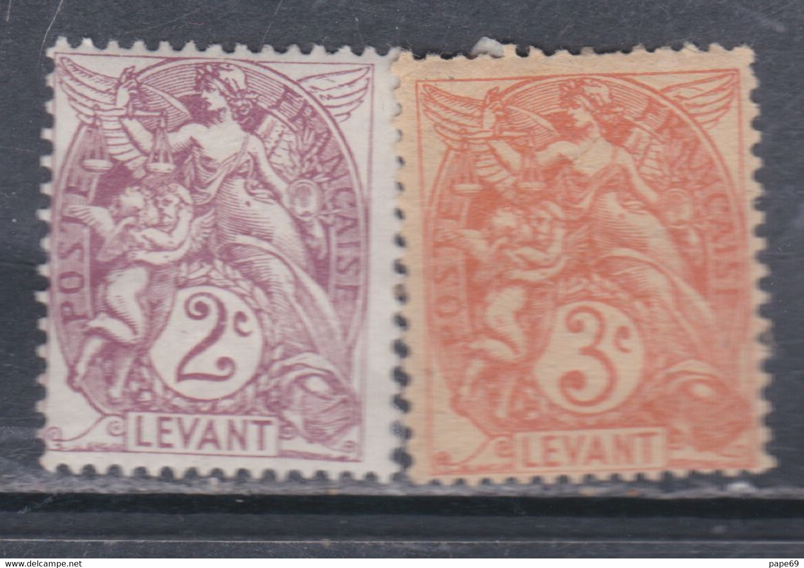 Levant N° 10 + 11 X Partie De Série : 2 C. Brun-lilas Et 3 C. Orange  Les 2 Valeurs  Trace De Charnière Sinon TB - Neufs