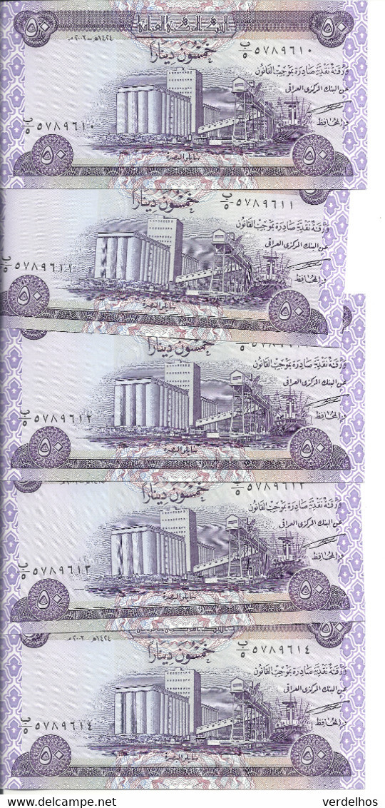 IRAK 50 DINARS 2003 UNC P 90 ( 5 Billets ) - Iraq