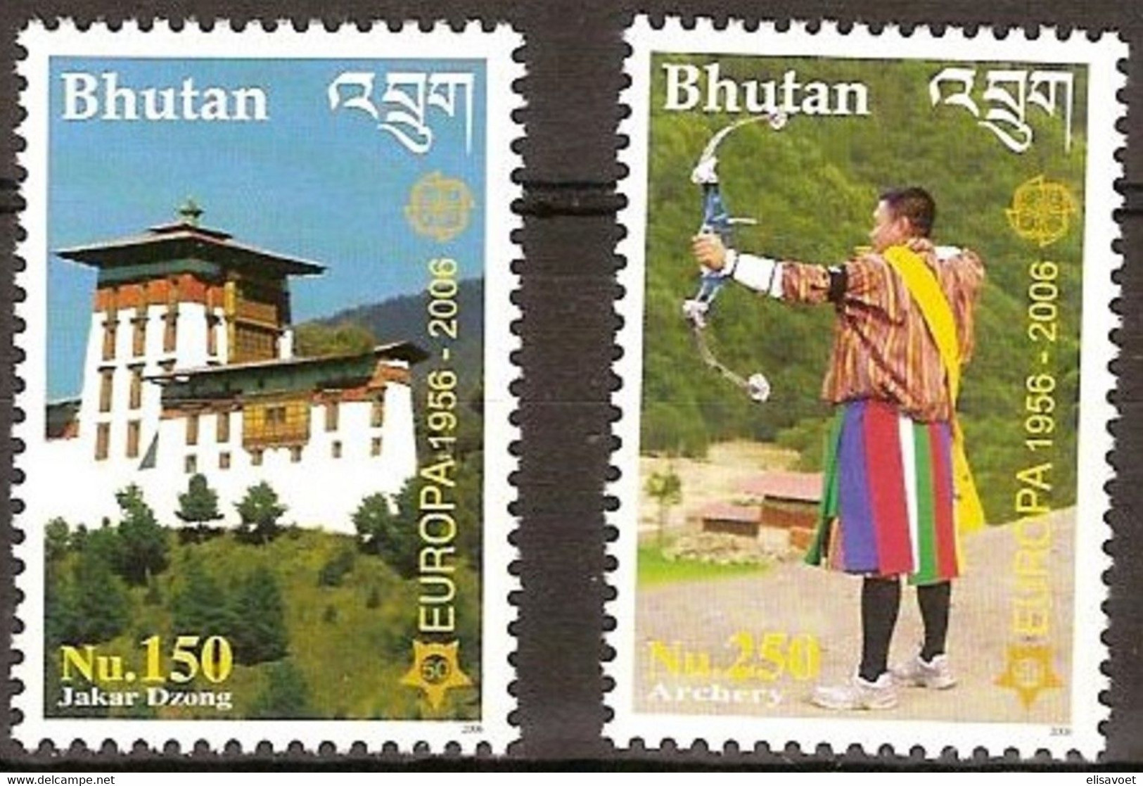 Bhutan Bhoutan  CEPT 2006 Yvertn° 1800-1801 *** MNH Cote 25 € - Bhoutan