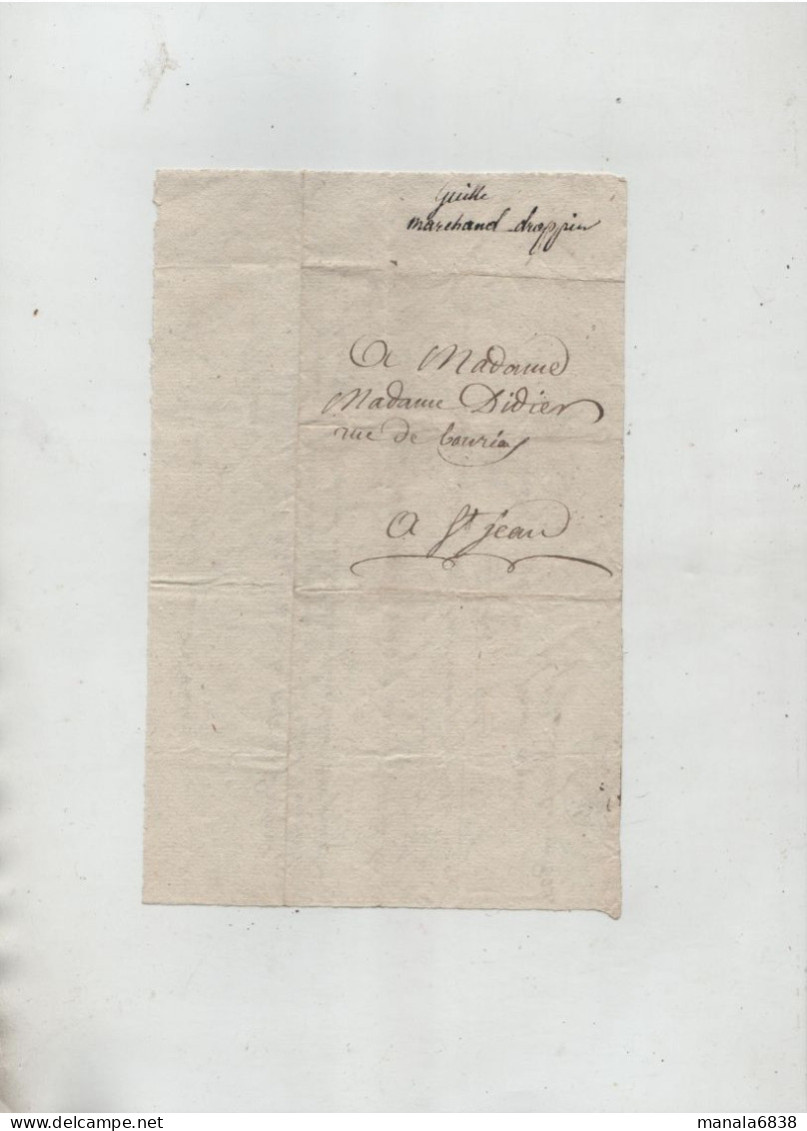 Guille Marchand Drapier Saint Jean D'Arves 1824 Note De Paiement - Non Classés