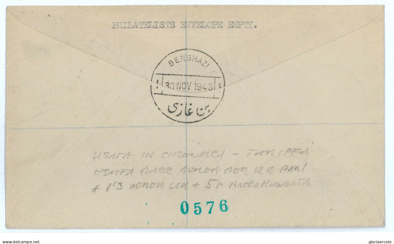 P2528 - ITALIA M.E.F. OCCUPAZIONE BRITANNICA COLONIE 3 VALORI IN PRIMO GIORNO, TARIFFA ESATTA RACCOMANDATA.29.11.1943 - Occ. Britanique MEF