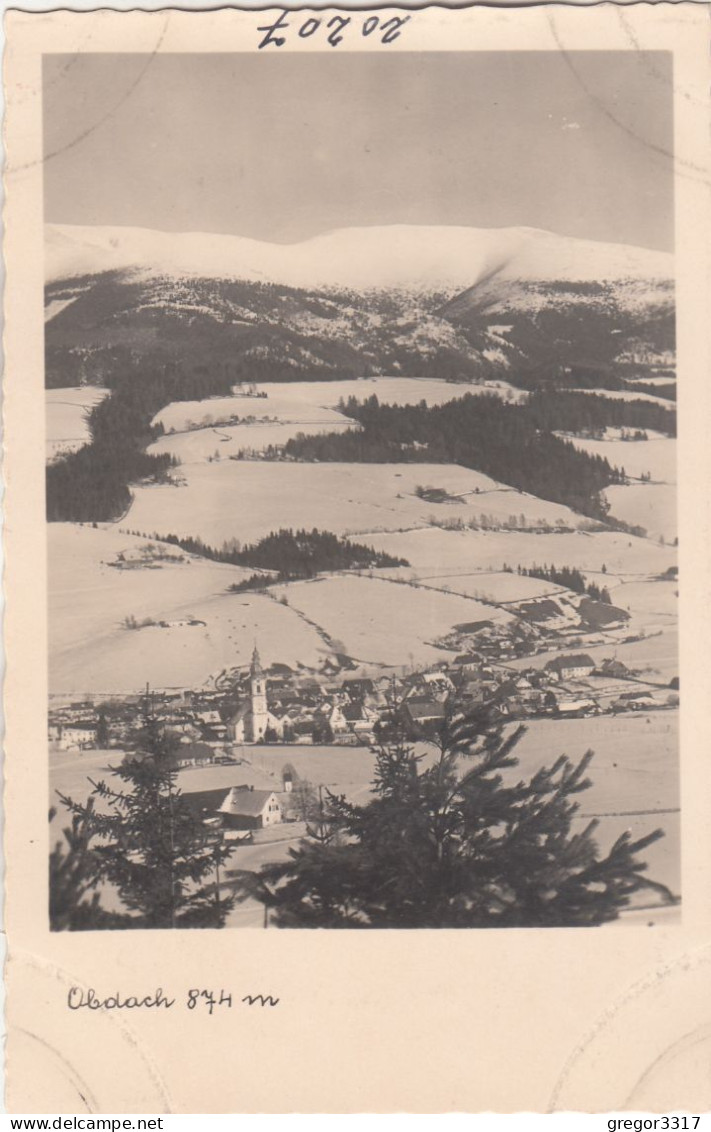 D9479) OBDACH 874m Stmk. - Mit Grössing Und Ameringkogel - Verschneite Ansicht - Alte FOTO AK - Obdach