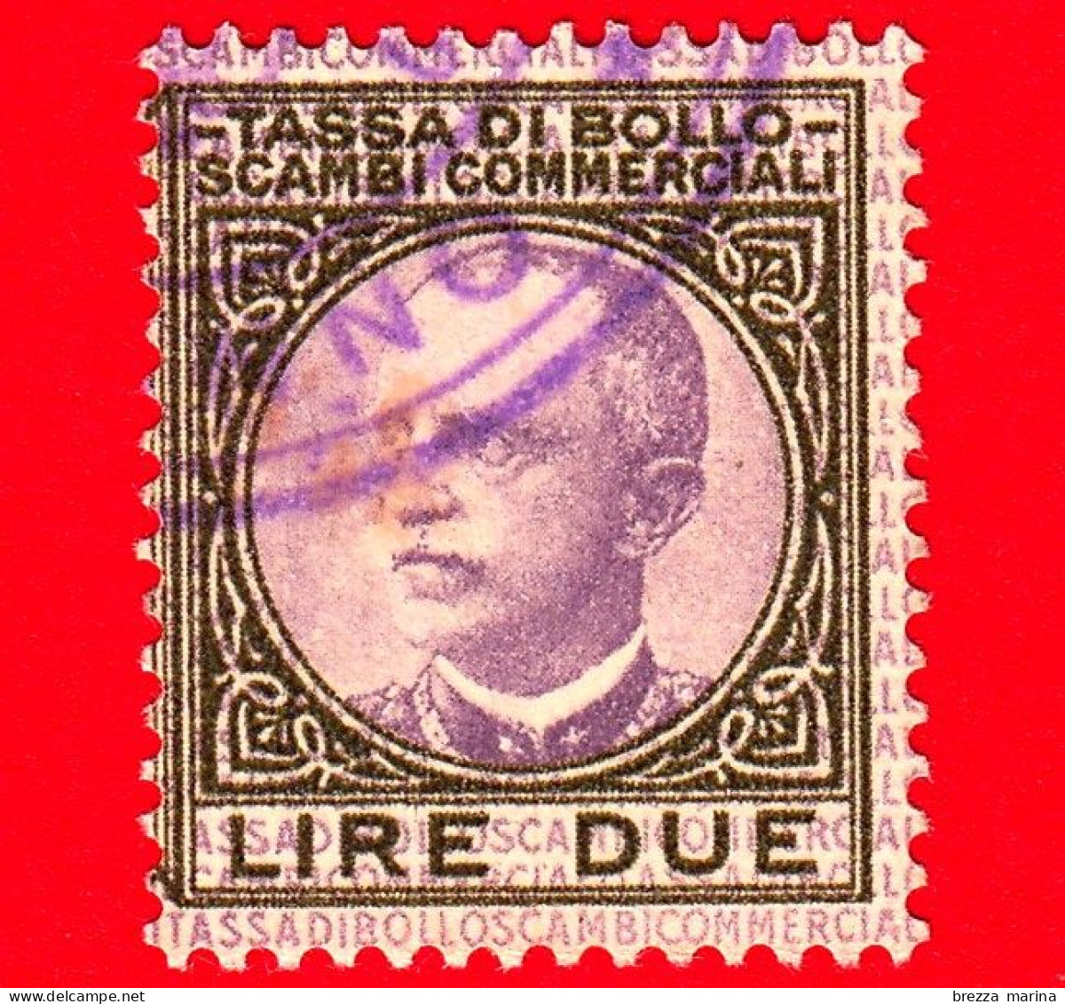 ITALIA - Usato - 1929  - Fiscale - Tassa Di Bollo - Scambi Commerciali  - 2 Lire - Revenue Stamps