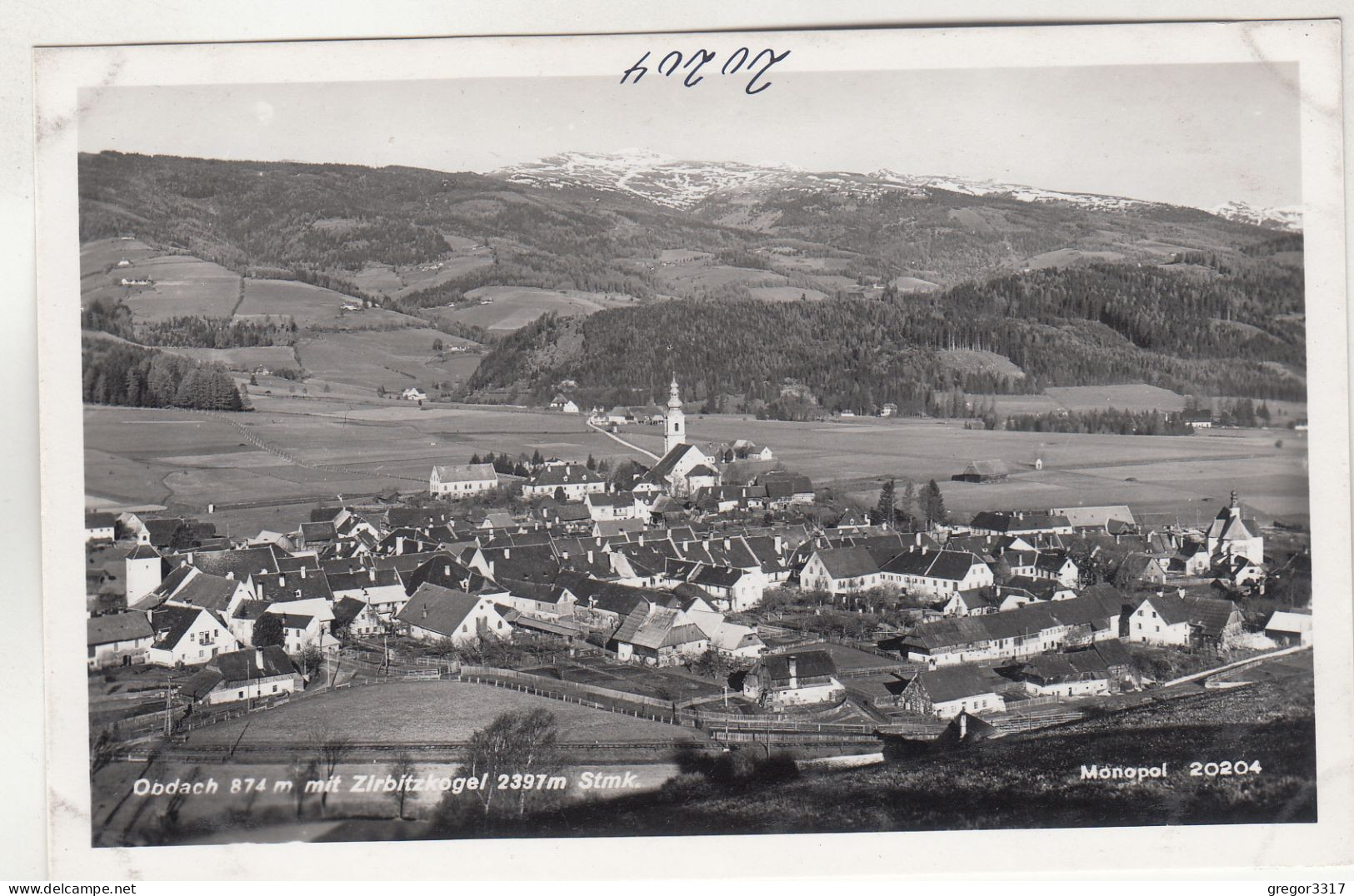 D9483) OBDACH Mit Zirbitzkogel - Stmk. - S/W FOTO AK - Häuser Kirchen - Bauernhöfe ALT - Obdach