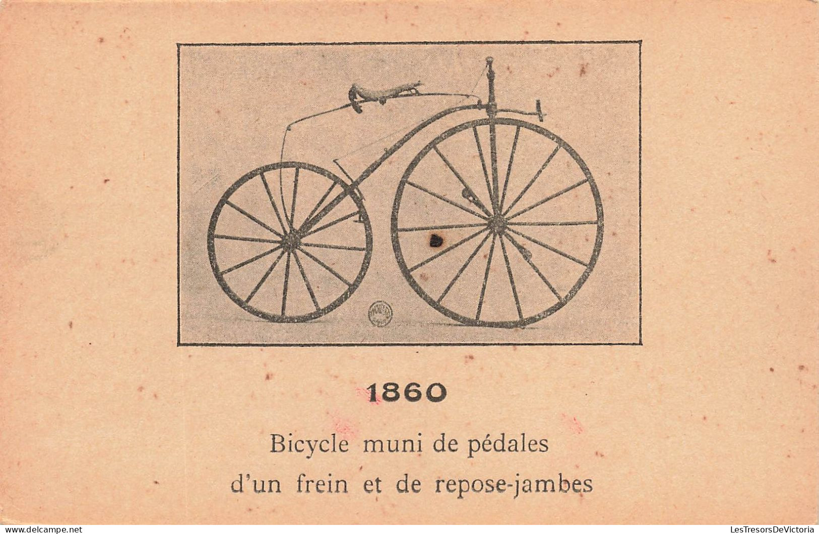 TRANSPORTS - 1860 -  Bicycle Muni De Pédales D'un Frein Et De Repose Jambes - Carte Postale Ancienne - Sonstige & Ohne Zuordnung