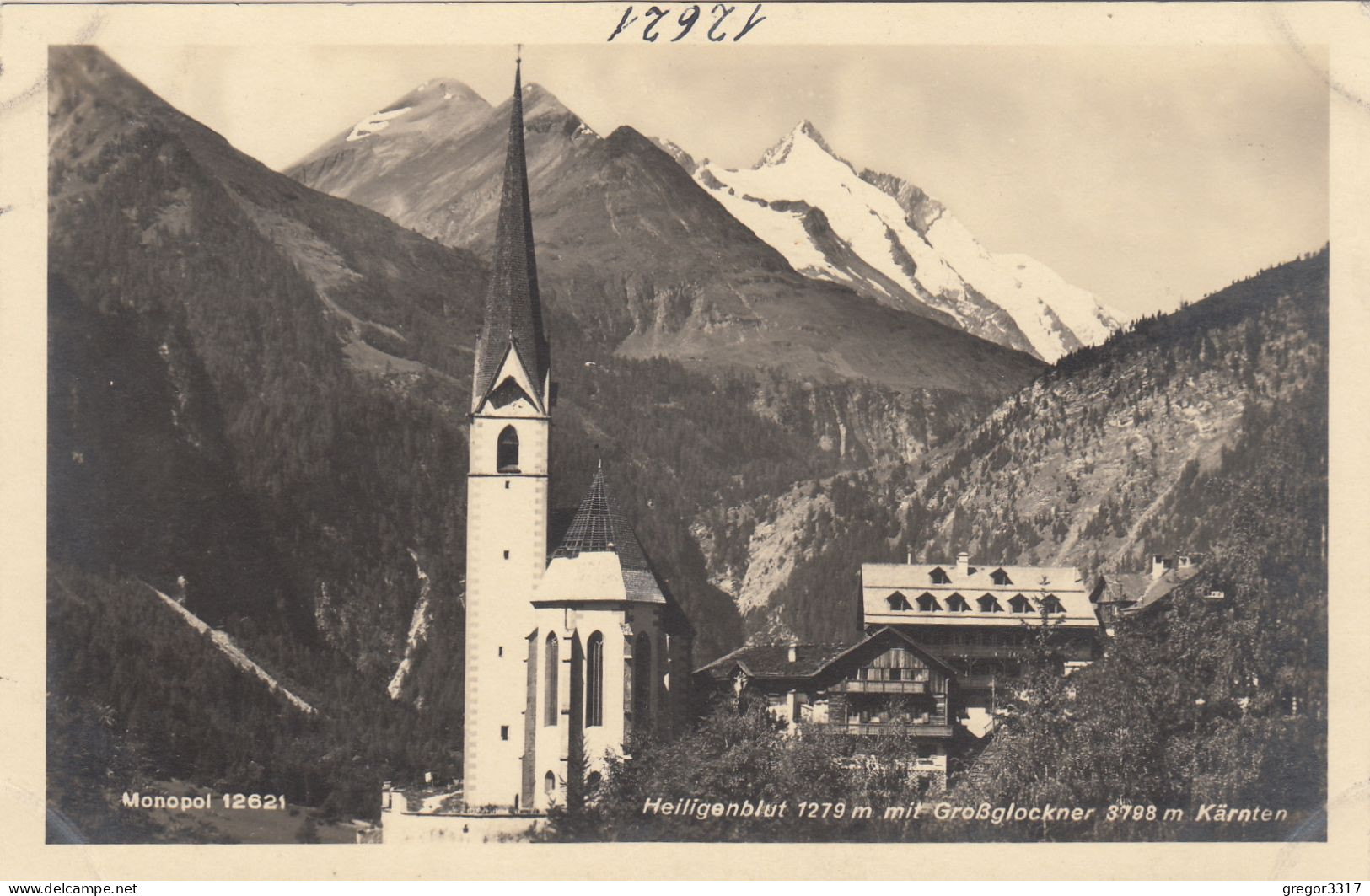 D9487) HEILIGENBLUT 1279m Mit Großglockner 3798m - Kärnten - Kirche U. Haus Im Vordergrund ALT - Heiligenblut