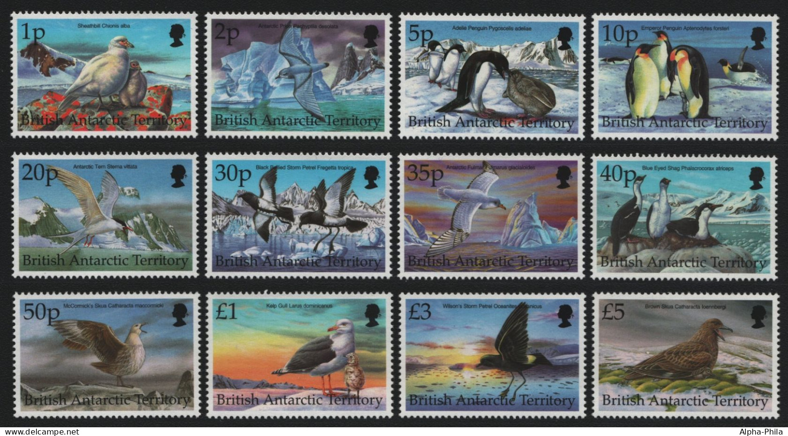 BAT / Brit. Antarktis 1998 - Mi-Nr. 276-287 ** - MNH - Vögel / Birds (II) - Neufs