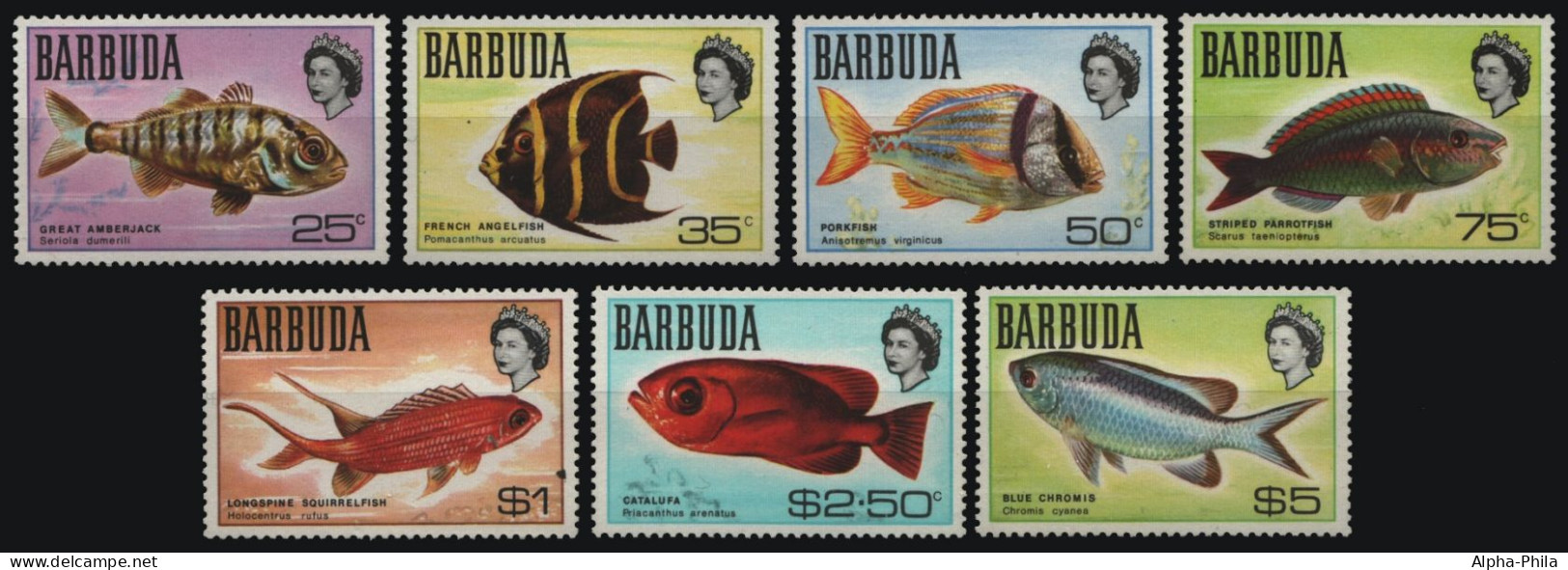 Barbuda 1969 - Mi-Nr. 21-27 ** - MNH - Fische / Fish - Barbuda (...-1981)