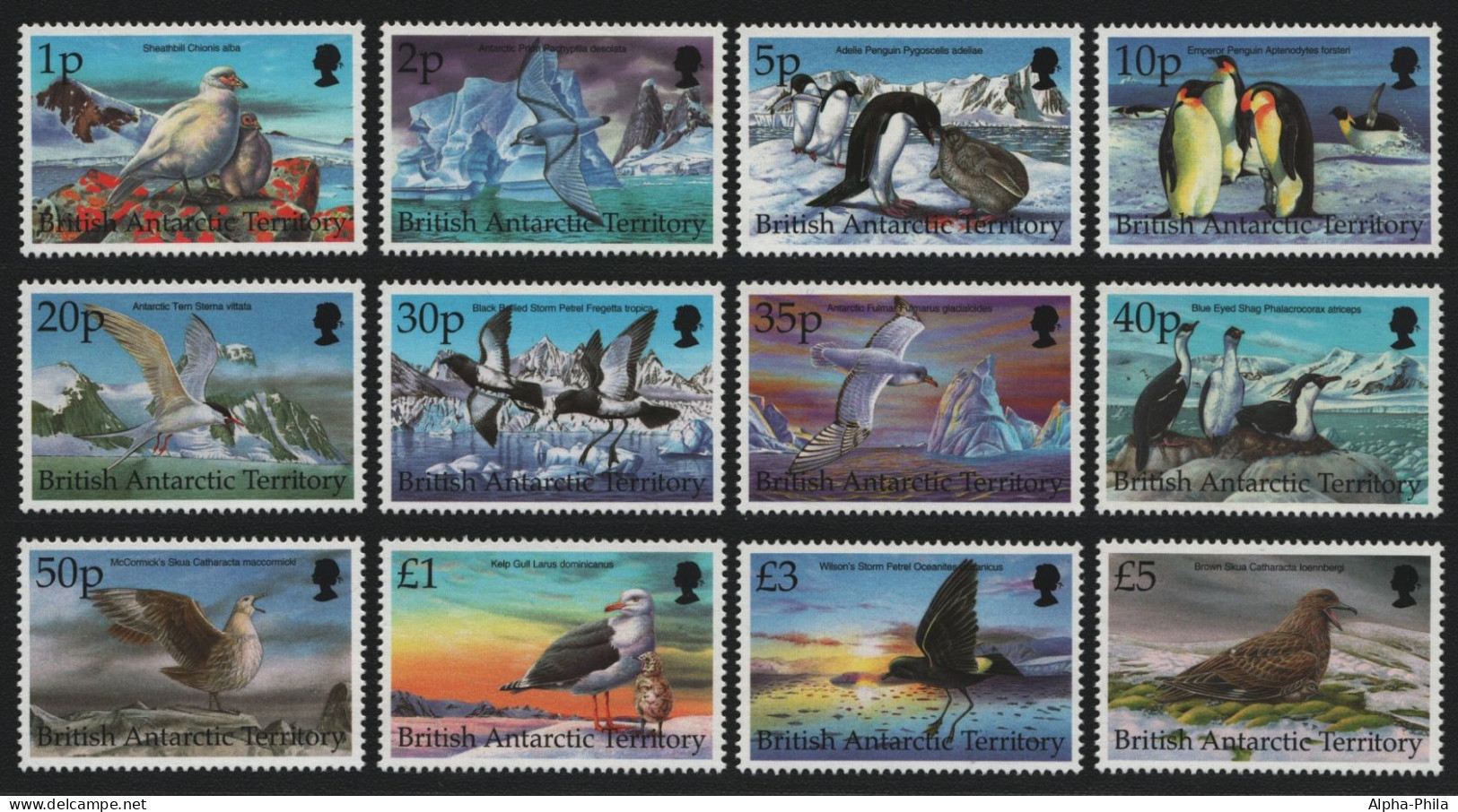 BAT / Brit. Antarktis 1998 - Mi-Nr. 276-287 ** - MNH - Vögel / Birds (III) - Ongebruikt