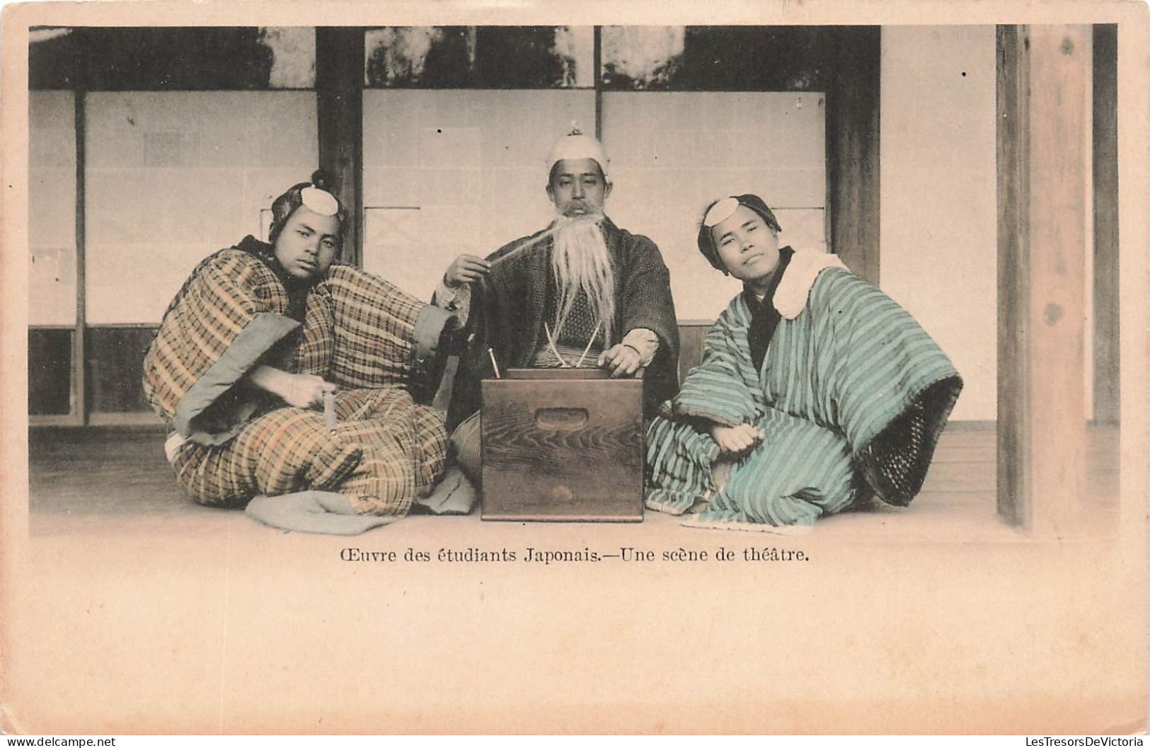 JAPON - Œuvre Des étudiants Japonais - Une Scène De Théâtre - Colorisé - Carte Postale Ancienne - Otros & Sin Clasificación