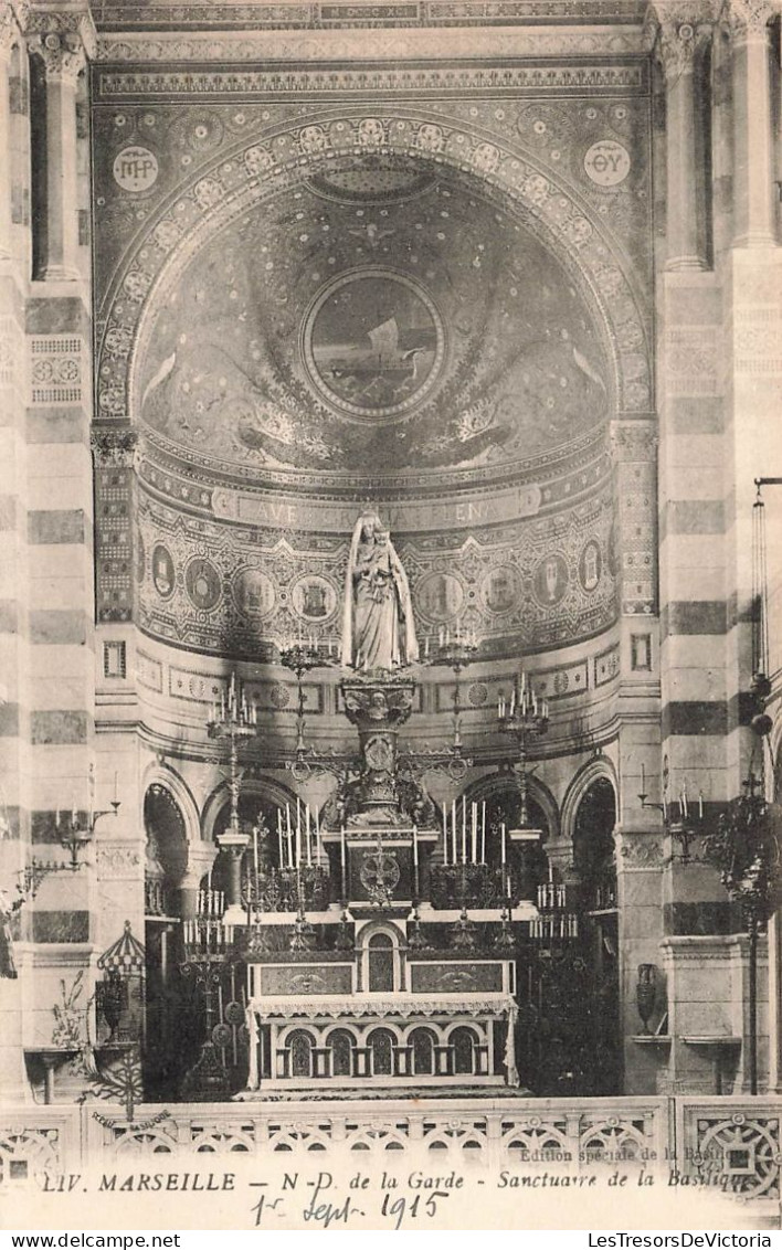 FRANCE - Marseille - Notre Dame De La Garde - Sanctuaire De La Basilique - Carte Postale Ancienne - Notre-Dame De La Garde, Funicular Y Virgen