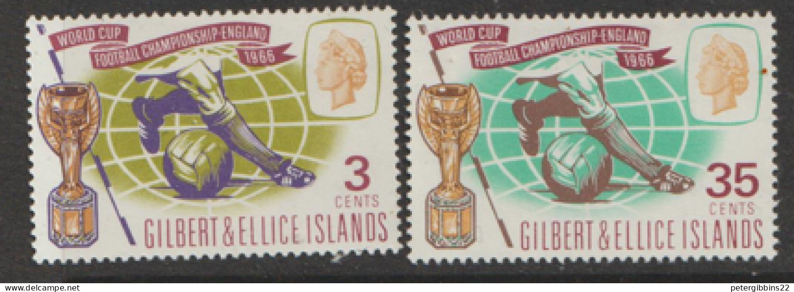Gilbert And Ellice Islands 1966  SG 135-6  World  Cup     Lightly Mounted Mint - Gilbert & Ellice Islands (...-1979)