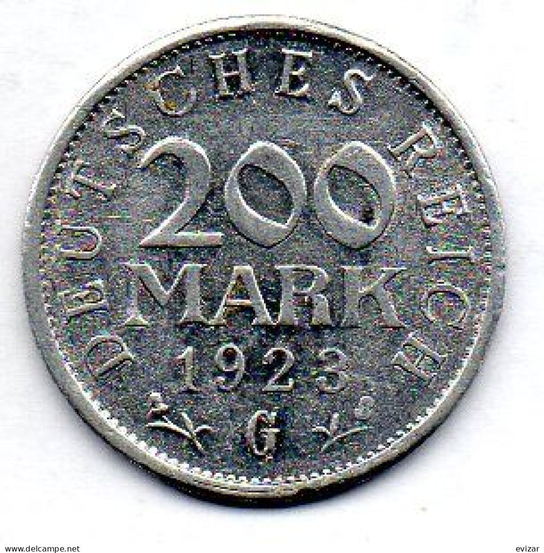 GERMANY - WEIMAR REPUBLIC, 200 Mark, Aluminum, Year 1923-G, KM # 35 - 200 & 500 Mark