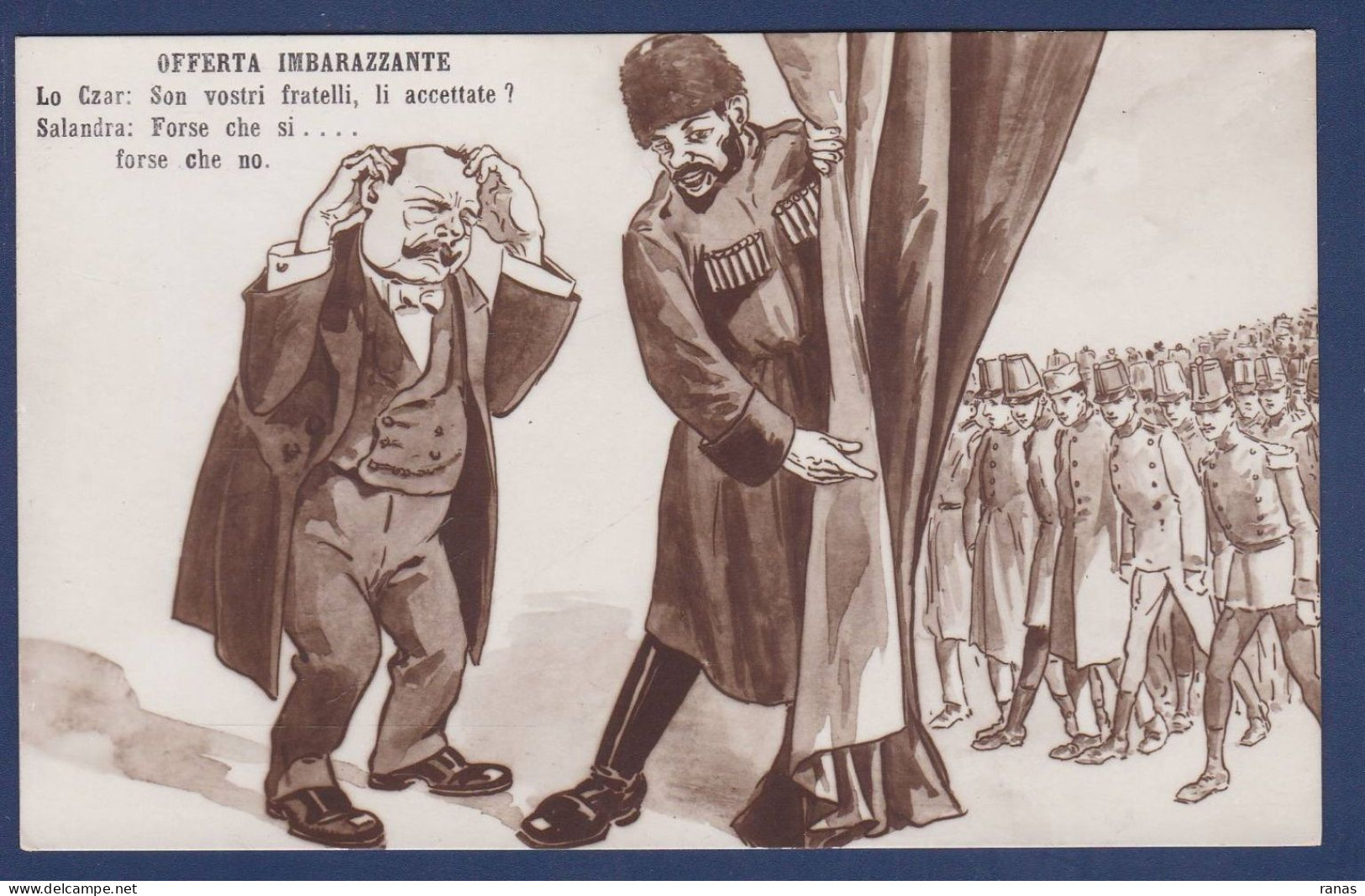 CPA Russie Tsar Nicolas II Satirique Caricature Non Circulé - Russland