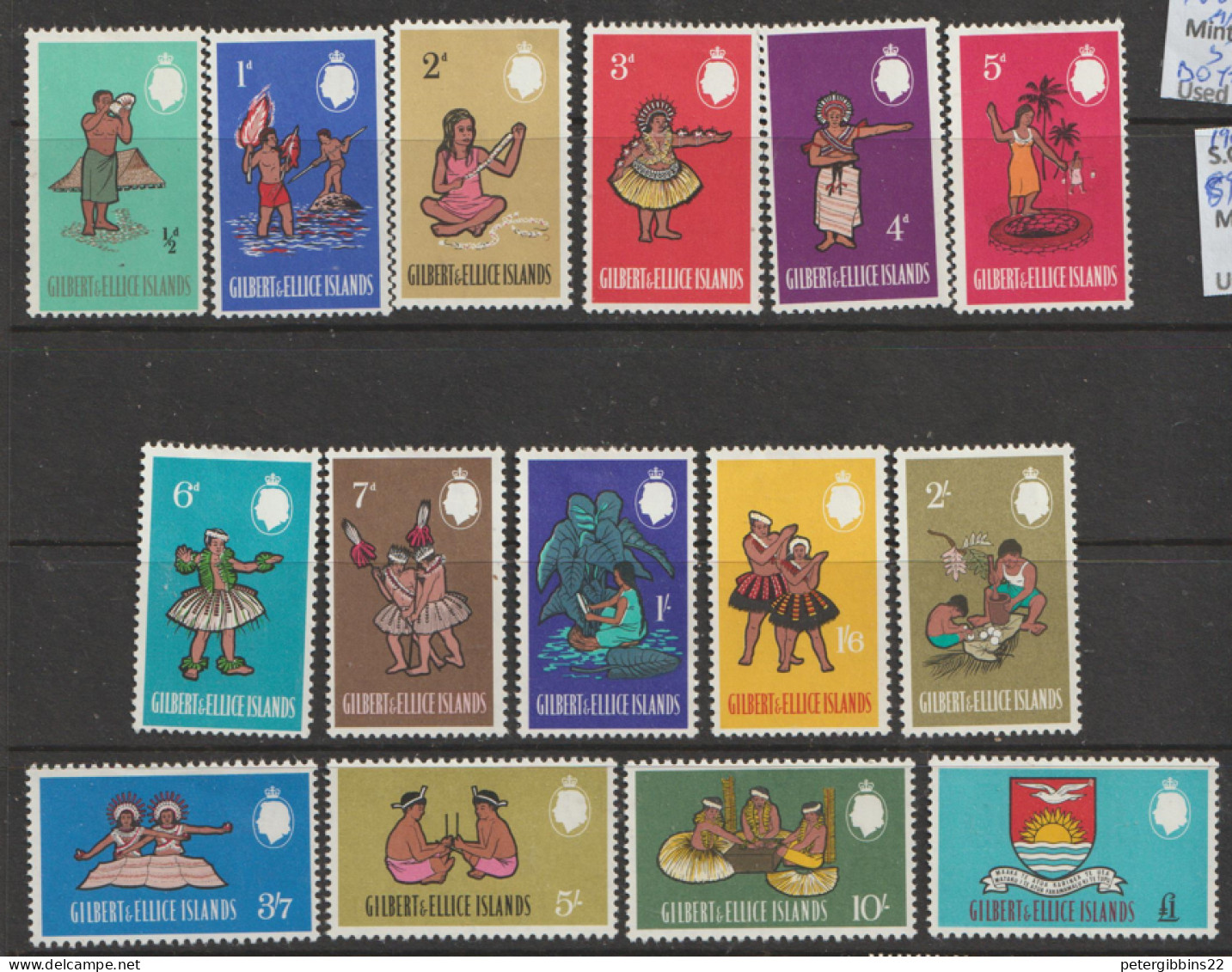 Gilbert And Ellice Islands 1965  SG 89-103  Traditions   Lightly Mounted Mint - Îles Gilbert Et Ellice (...-1979)