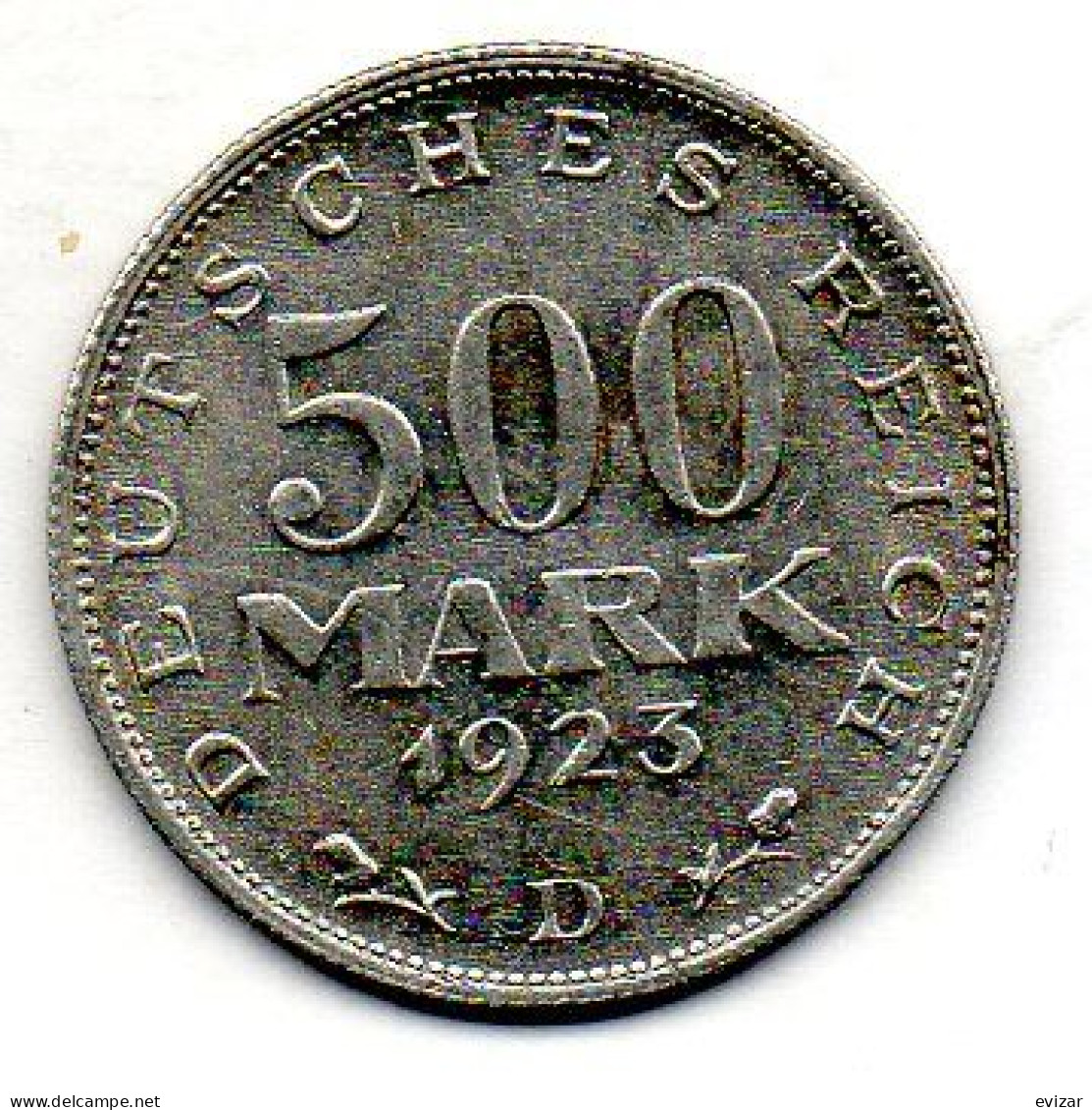 GERMANY - WEIMAR REPUBLIC, 500 Mark, Aluminum, Year 1923-D, KM # 36 - 200 & 500 Mark