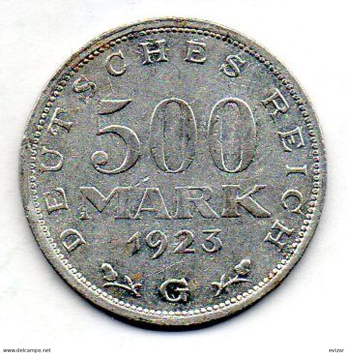 GERMANY - WEIMAR REPUBLIC, 500 Mark, Aluminum, Year 1923-G, KM # 36 - 200 & 500 Mark