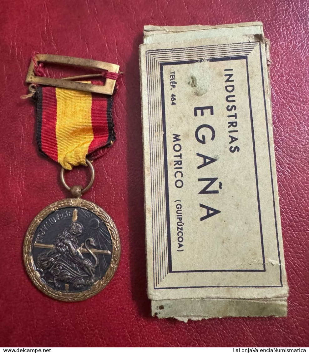 España Medalla Campaña Industrias Egaña Con Caja Original - Other & Unclassified