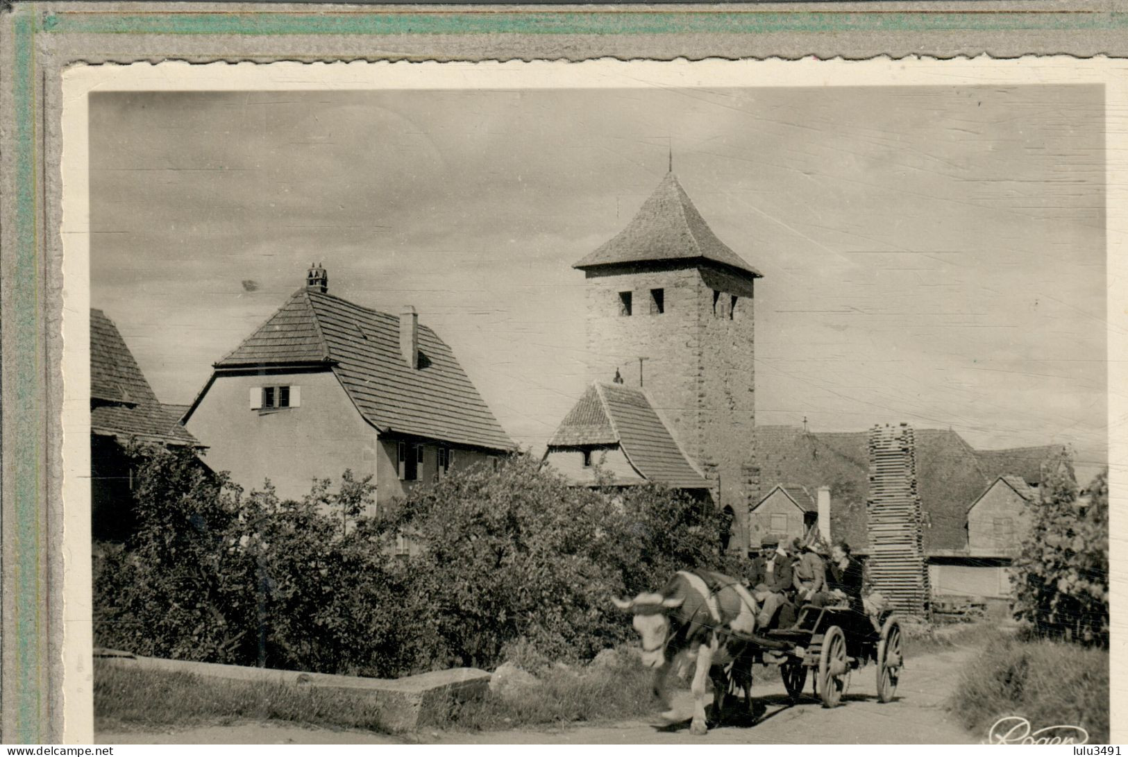 CPSM Dentelée (67) DAMBACH-la-VILLE - Aspect De L'attelage Avec Boeuf à La Porte De Dieffenthal En 1954 - Dambach-la-ville