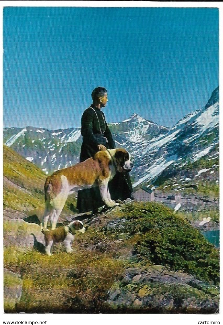 74 Col Du Grand St Bernard - Un Chamoine Avec Le Chien Barry Et Son Petit - Boëge