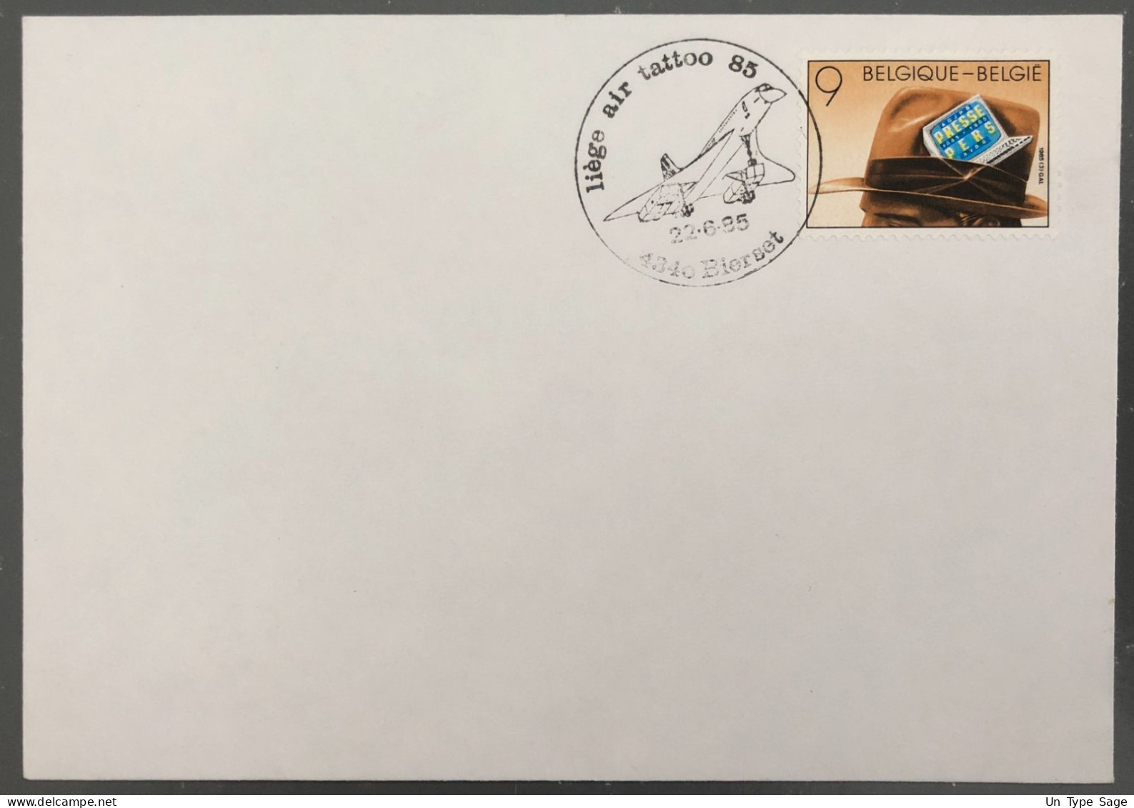 Belgique, Enveloppe Commémorative LIEGE AIR TATOO 85 - 22.6.1985 - Concorde - (B1424) - Covers & Documents